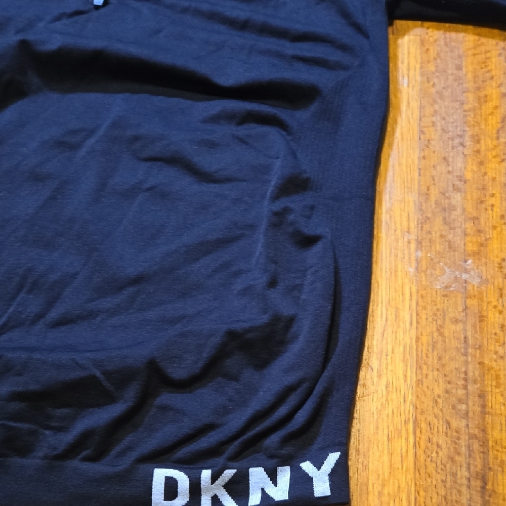 DKNY Women Small Black Thumb Hole Long Sleeve Quarter Zip Compression Pullover - Picture 8 of 10